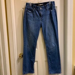 Levi’s Perfect Waist 525 Dark-Wash Straight Jeans.
